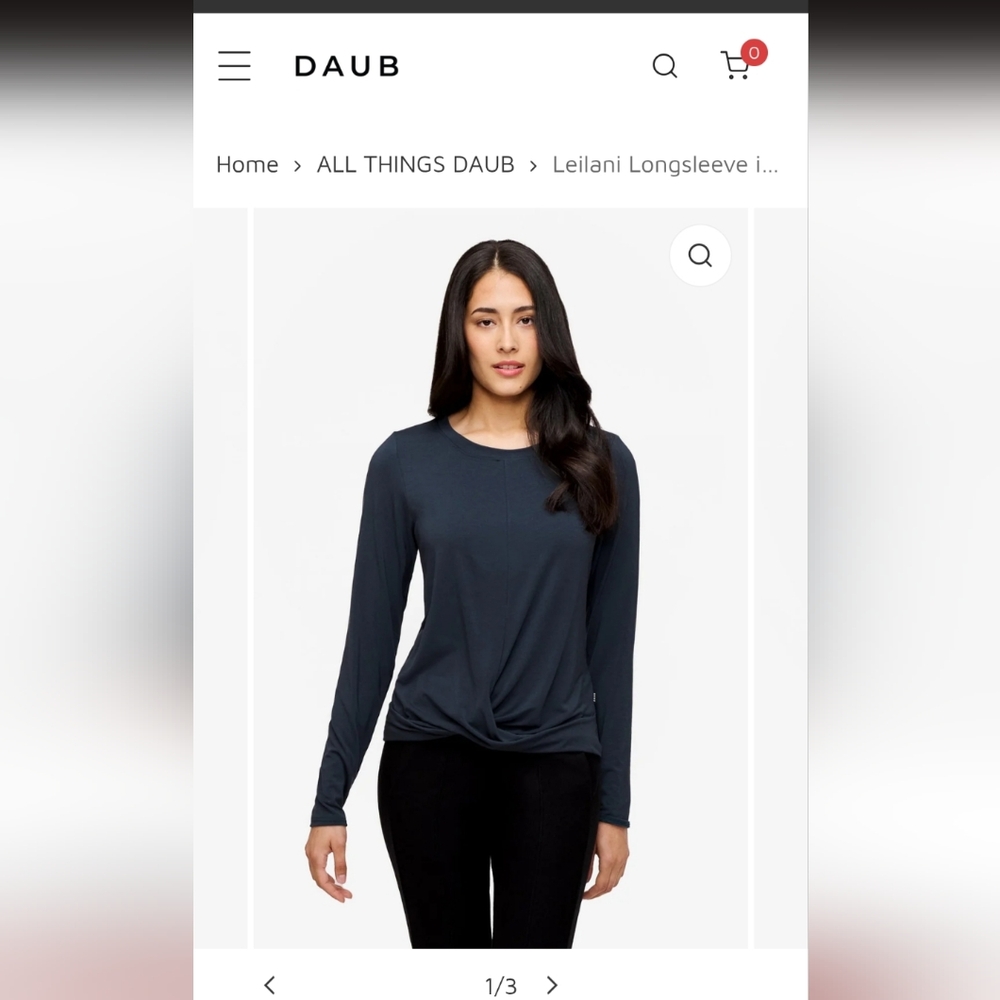 Daub & Design Long Sleeve Top - Charco Gray